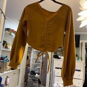 Cropped/sinched yellow sweater